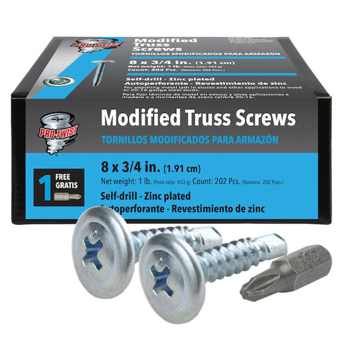 PRO-TWIST #8 x 3/4 in. Phillips Pan-Head Self-Drilling Screws (1 lb. Pack)