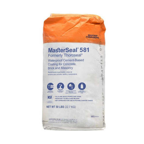 MasterSeal 581 Gray Cement-Based Waterproof Coating 50 lb