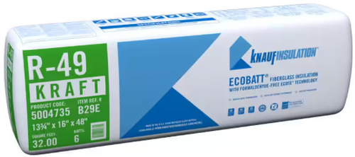 Knauf R49 KFB 13.75" X 16" X 48" 32sf ($2.68 /sq.ft)
