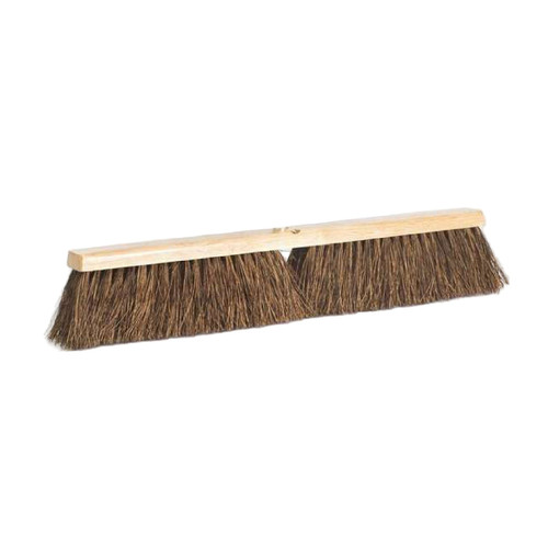 DQB 10703 24 in. Heavy Duty Palmyra Garage Sweep Broom 4 in. Trim 2-Threaded Holes