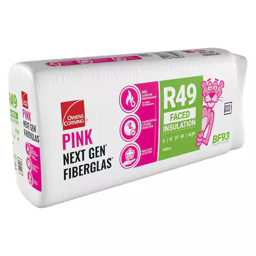 OWENS CORNING 24 in. x 48 in. Kraft Faced Fiberglass Insulation Batt 48SQ FT