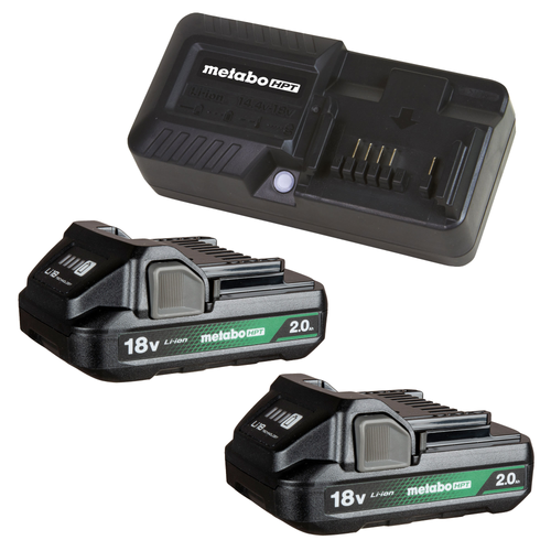 Metabo HPT UC18YKSLS | 18V Lithium Ion 2.0Ah Batteries w/ Charge Indicators / Charger Kit