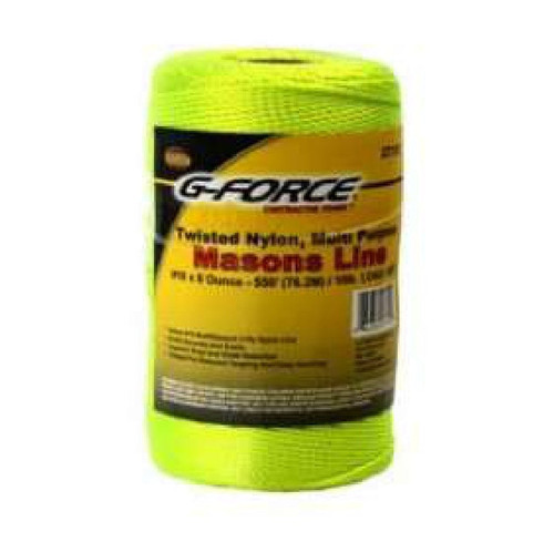 G-FORCE 27155 Twisted Nylon Mason Line - Neon Yellow #18 x 1/2 lb. 550 ft. Tube