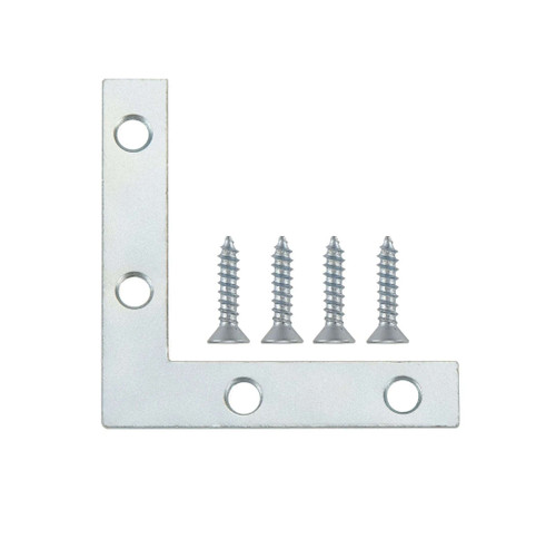 G-FORCE 40408 3 in. Corner Iron Zinc Plated Carded With Screws (4PC/Pack)