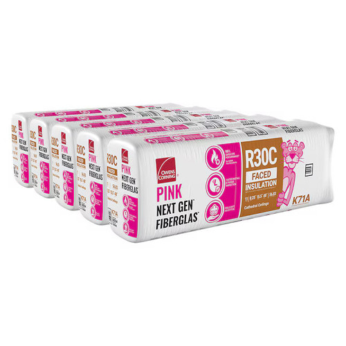 OWENS CORNING R30C 15.5 in. x 48 in. Cathedral Ceiling Kraft Faced Fiberglass Insulation Batt 57 SQ FT