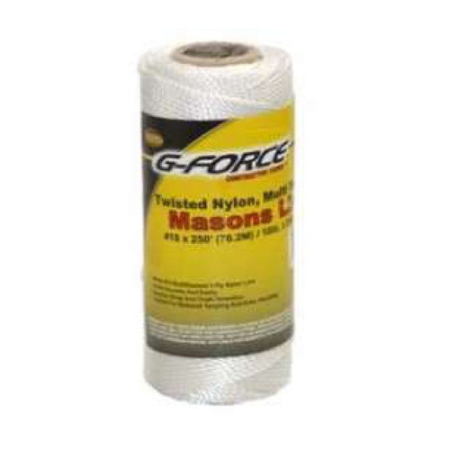 G-FORCE 27140 Twisted Nylon Mason Line - Neon White #18 x 250 ft. Tube