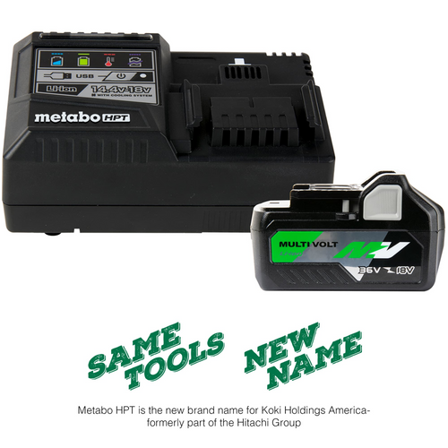 Metabo HPT UC18YSL3B1 | 36V/18V MultiVolt™ Lithium Ion Slide Battery and Charger Starter Kit