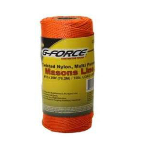 G-FORCE 27130 Twisted Nylon Mason Line - Neon Orange #18 x 250 ft. Tube