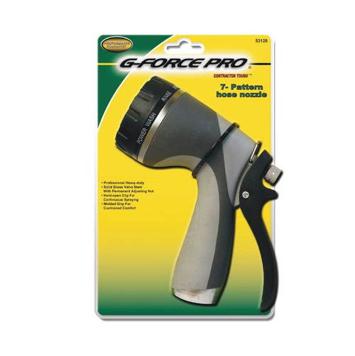 G-FORCE 53128 Deluxe 7 Pattern Insulated Hose Nozzle Carded