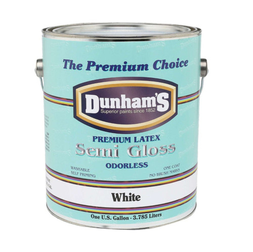 DUNHAM Premium Latex Semi Gloss Odorless Paint, White