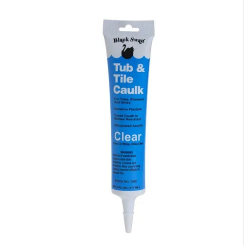 BLACK SWAN 01085 Silicone Tub & Tile Sealant, Clear, 6 fl. oz. Hang Tube