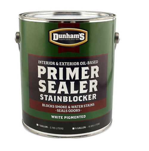 Dunham Oil-Based Primer & Sealer, Heavy-Duty Stain Blocker, Interior/Exterior, White Pigmented, 1 Gallon