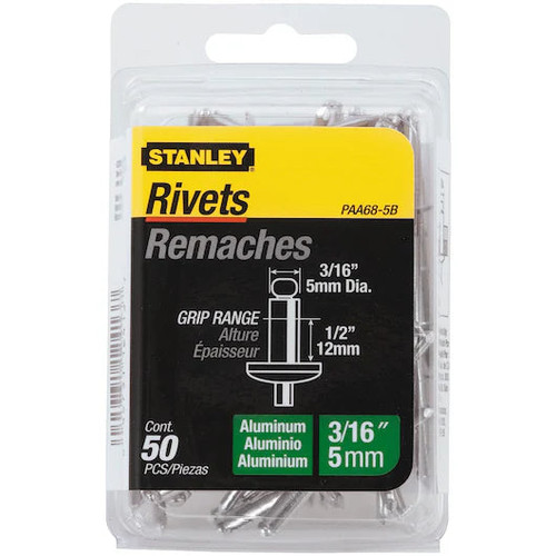 STANLEY PAA68-5B Aluminum Rivets 3/16 in. x 1/2 in. (50-Pack)