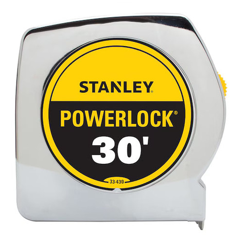 STANLEY 33-430 PowerLock® Tape Measure with BladeArmor® Metal Case -  30 ft. x 1 in.