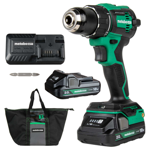 Metabo HPT DS18DEX | 18V MultiVolt™ 1/2" Cordless Brushless Driver Drill Kit (2 x 2.0Ah)