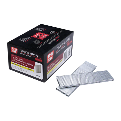 1-1/4 in. x 18-Gauge  GRL15 Adhesive Narrow Crown Staples 5000 per Box