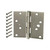 4 in. Square Corner Security Door Hinges - Satin Nickel