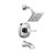Portwood Single-Handle 5-Spray Tub & Shower Faucet with H2Okinetic (Valve Included) - Chrome