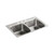 Verse 33 in. 4-Hole Double Bowl Kitchen Sink Drop-In - Stainless Steel