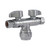 1/2 in. Push to Connect x 3/8 in. O.D. Compression x 3/8 in. O.D. Compression Dual Stop Valve - Chrome