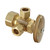 1/2 in. Nominal Compression Inlet x 3/8 in. O.D. Compression x 3/8 in. O.D. Compression Dual Outlet Multi-Turn Valve - Rough Brass