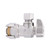 1/2 in. Push-to-Connect x 3/8 in. OD Compression Angle Stop Valve - Chrome Plated