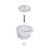 Posi-Temp Knob Handle Kit with White & Chrome Insert