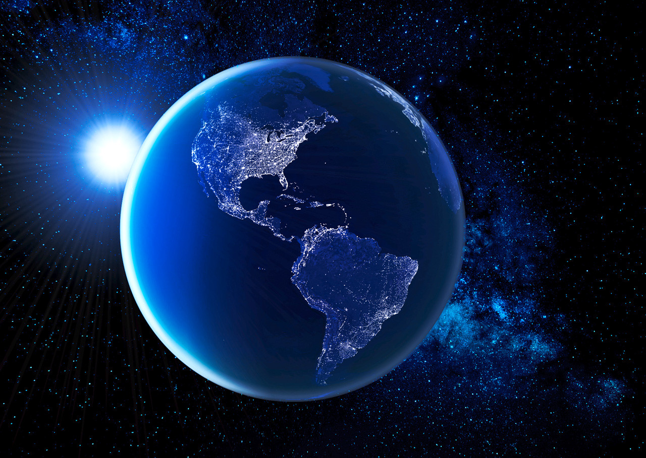 Earth (Americas) by night - Postcard - Authentic Cards, Inc.