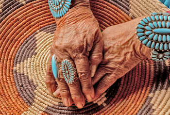 Native Hands and Basket - Magnet