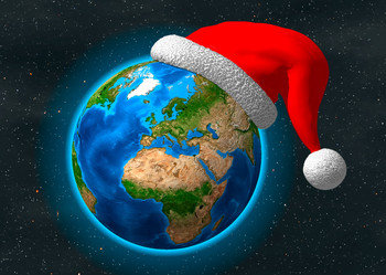 Christmas Earth Greetings Postcard