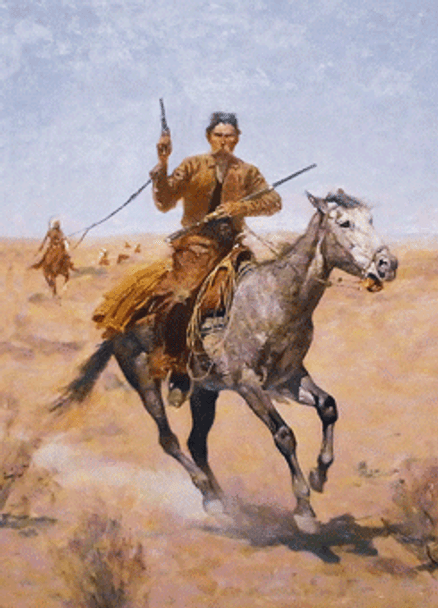 Remington Cowboy and Indian - Postcard