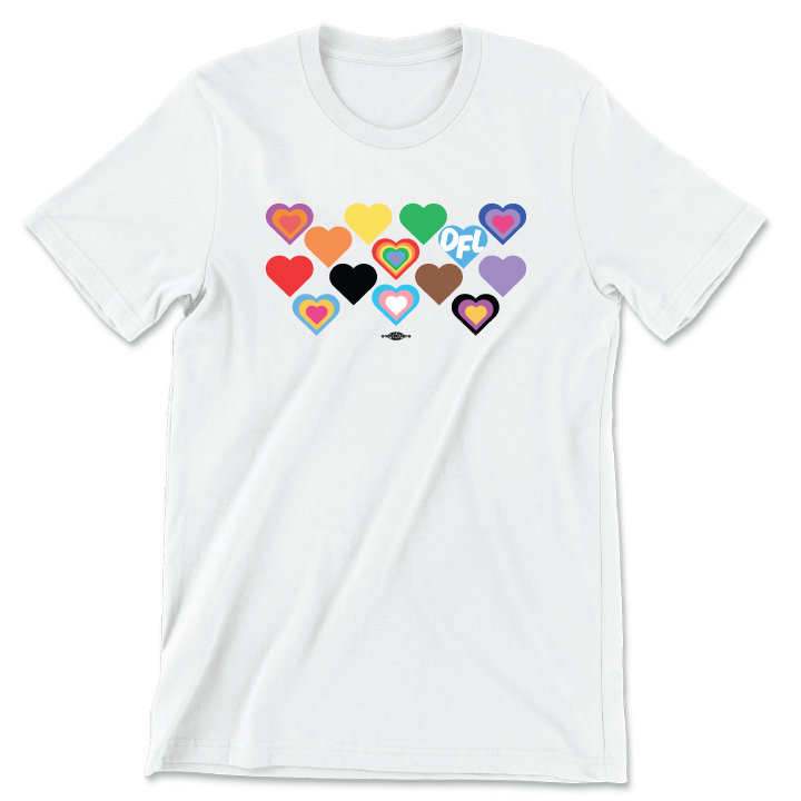 Hearts (Unisex White Tee) - Minnesota DFL Webstore