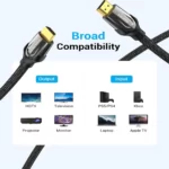 Vention Nylon Braided B05-B200 HDMI Cable 2M Black