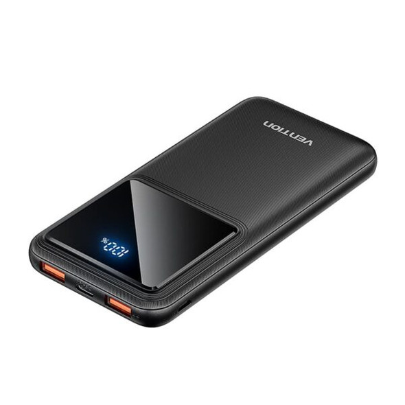 Vention FHKB0 10000mAh Power Bank Micro-USB + USB-C + USB-A + USB-A 22.5W Black LED Display Type