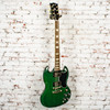 Gibson - SG Standard '61 Stop Bar - Electric Guitar - Translucent Teal - Translucent Teal - with  Hardshell Case (SG6100TLNH1)