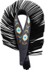 Levy's Leathers Crazy Horse Leather Strap with Fringe Detail and Western Print