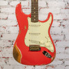Fender - Custom Shop 62/'63 Stratocaster® - Electric Guitar -  Heavy Relic® - Rosewood Fingerboard - Aged Fiesta Red - w/ Custom Shop Hardshell Case