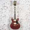 D'Angelico - Deluxe Mini DC - Semi-Hollow Electric Guitar - Satin Trans Wine - w/ Hardshell Case - x0145