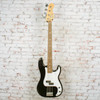 Fender - Standard Precision Bass Guitar - Laurel Fingerboard - Black with  White Pickguard (0266640506)