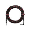 Gator Backline Series 10 foot Straight to Right Angle Braided Instrument Cable - Black/Red
