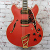 D'Angelico - 2017 DLX DCTP Semi-Hollow Body Electric Guitar - Red - w/OHSC