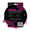 Ernie Ball - P06078 - Braided Instrument Cable - Straight/Angle - 10ft - Neon Pink (P06078)