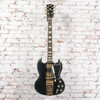 Gibson - SG Standard '61 Maestro Vibrola T-Type Electric Guitar with  '68 appointments - Ebony with Gold Hardware - with  Hardshell Case