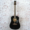 Elvis - EE-101/BK - Dreadnought Acoustic Guitar - Black x6080 USED