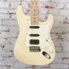 Unbranded S-Style HSS Electric Guitar Vintage White w/Bag USED