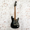 Squier - Standard Series Stratocaster Electric Guitar - Black w/Mirror Pickgaurd - USED