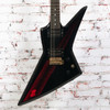 Aria Pro II ZZ Deluxe Electric Guitar Black and Red Thunderbolt with OHSC VINTAGE