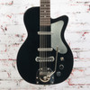 Silvertone - Peanut Reissue Metallic Black Electric Guitar w/Waterslide Rubber Bridge Conversion w/Bag - USED
