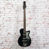 Silvertone - Peanut Reissue Baritone Metallic Black Electric Guitar w/Waterslide Rubber Bridge Conversion w/Bag - USED
