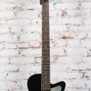 Silvertone - Peanut Reissue Baritone Metallic Black Electric Guitar w/Waterslide Rubber Bridge Conversion w/Bag - USED